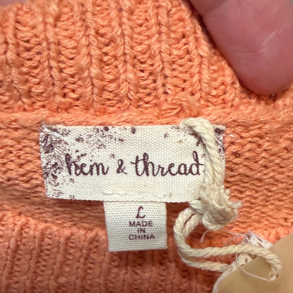 Hem & Thread Apricot Orange Crewneck Sweater - Picture 10 of 10